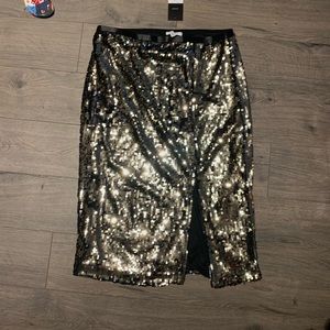 Gold sequin Nine West pencil skirt